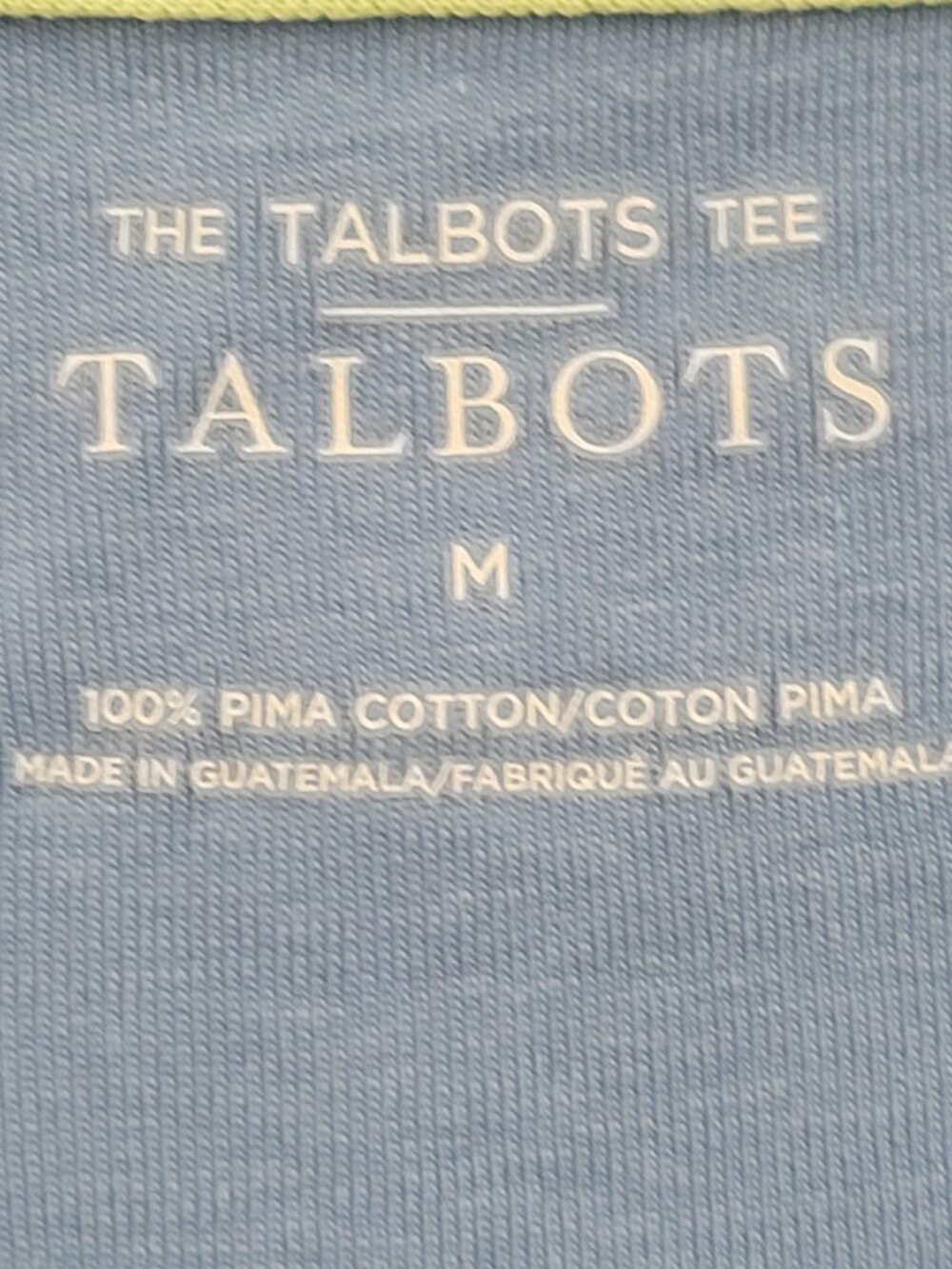 The Talbots Tee  Blue 3/4 Sleeve 100% Pima Cotton Womens Top Size Med - Picture 4 of 10